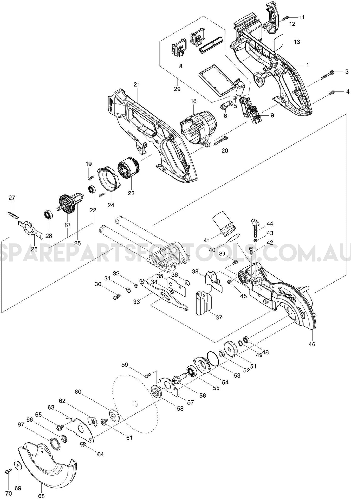 Makita DLS714Z Spare Parts