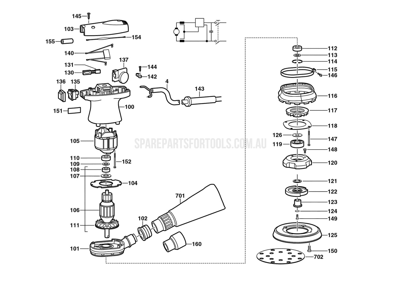 Milwaukee PRS125E Spare Parts