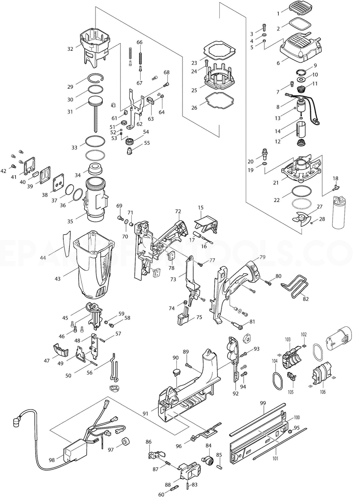 Makita GF600 Spare Parts