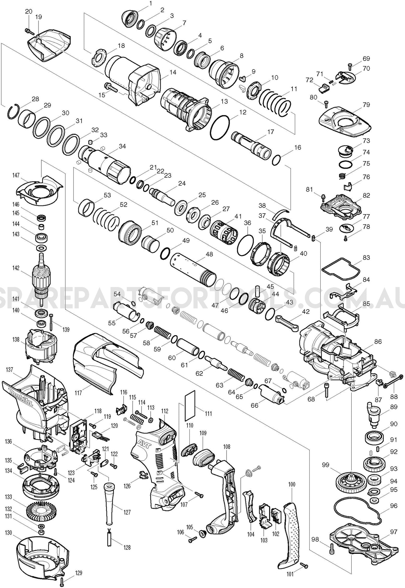 Makita HR5211C Spare Parts