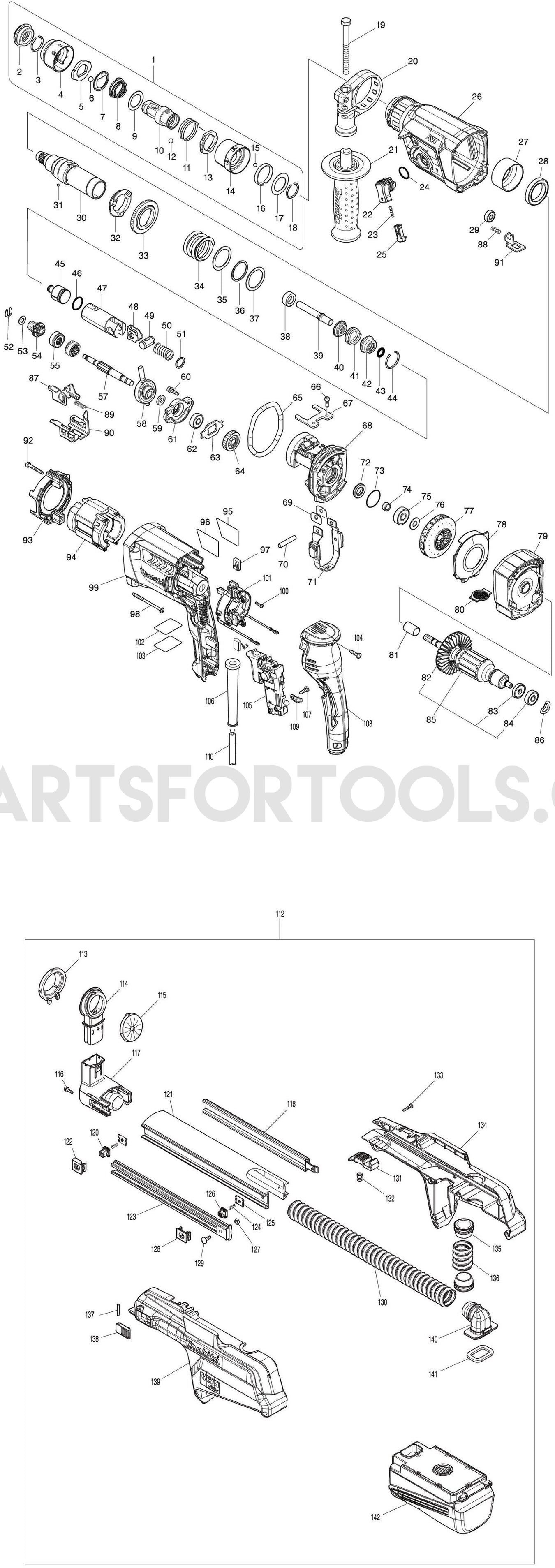 Makita HR2651T Spare Parts