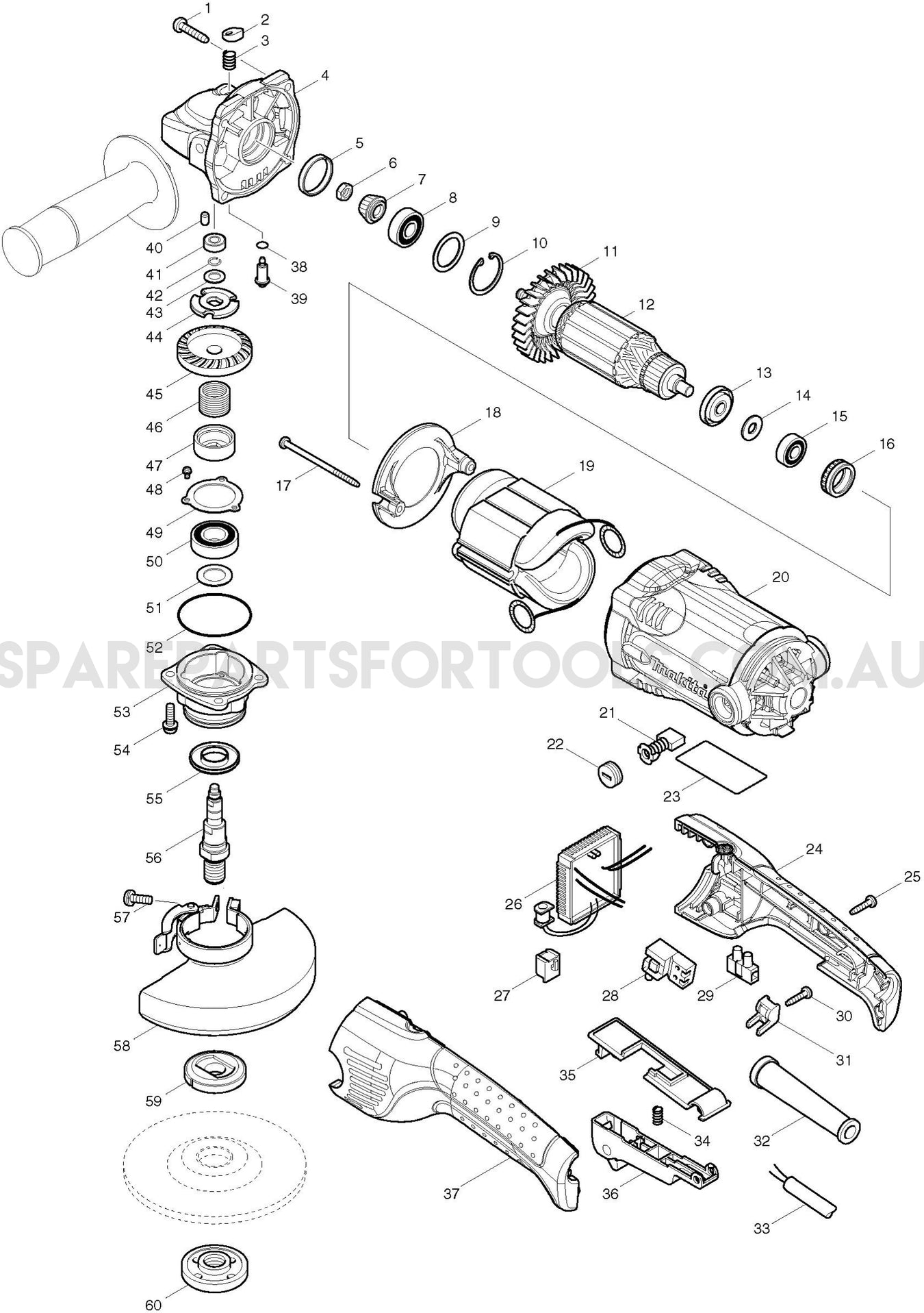 Makita GA5021C Spare Parts