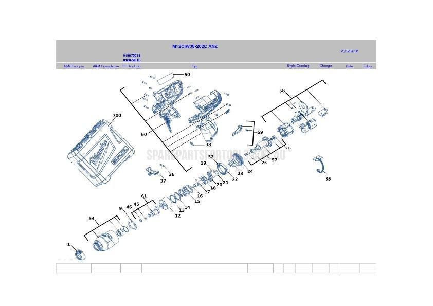 Milwaukee M12CIW Spare Parts