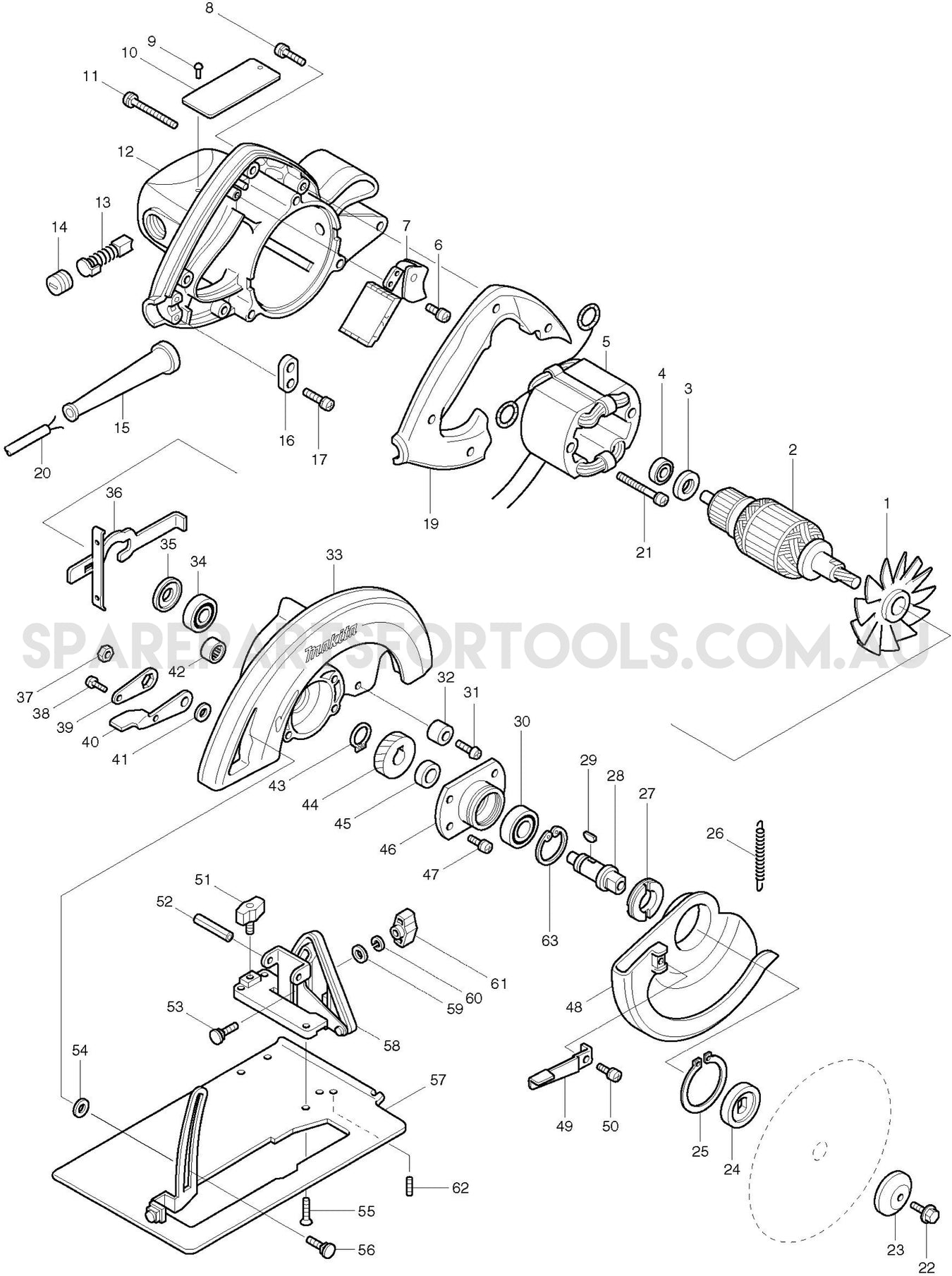 Makita 5007NB Spare Parts