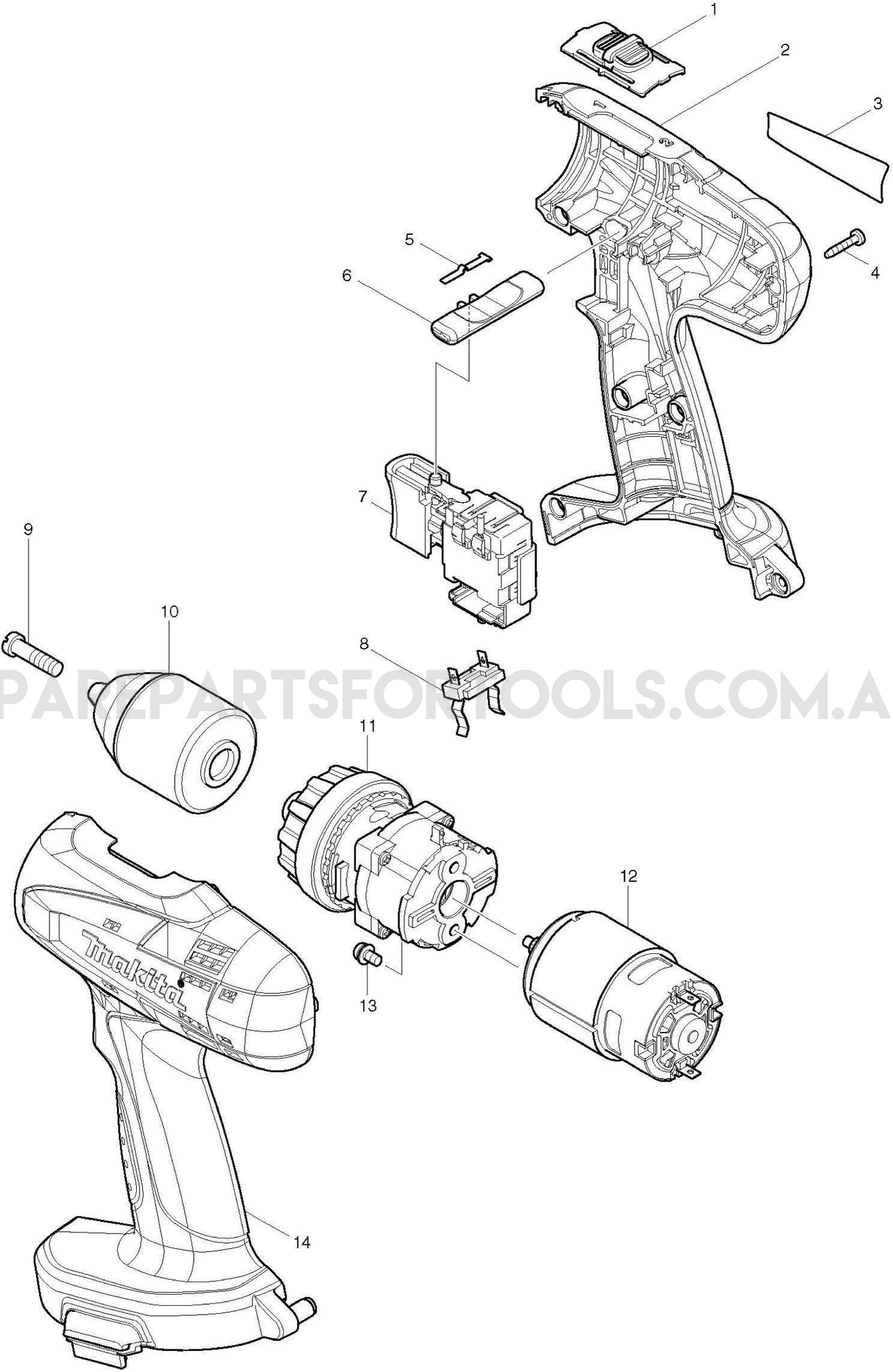 Makita 6391D Spare Parts