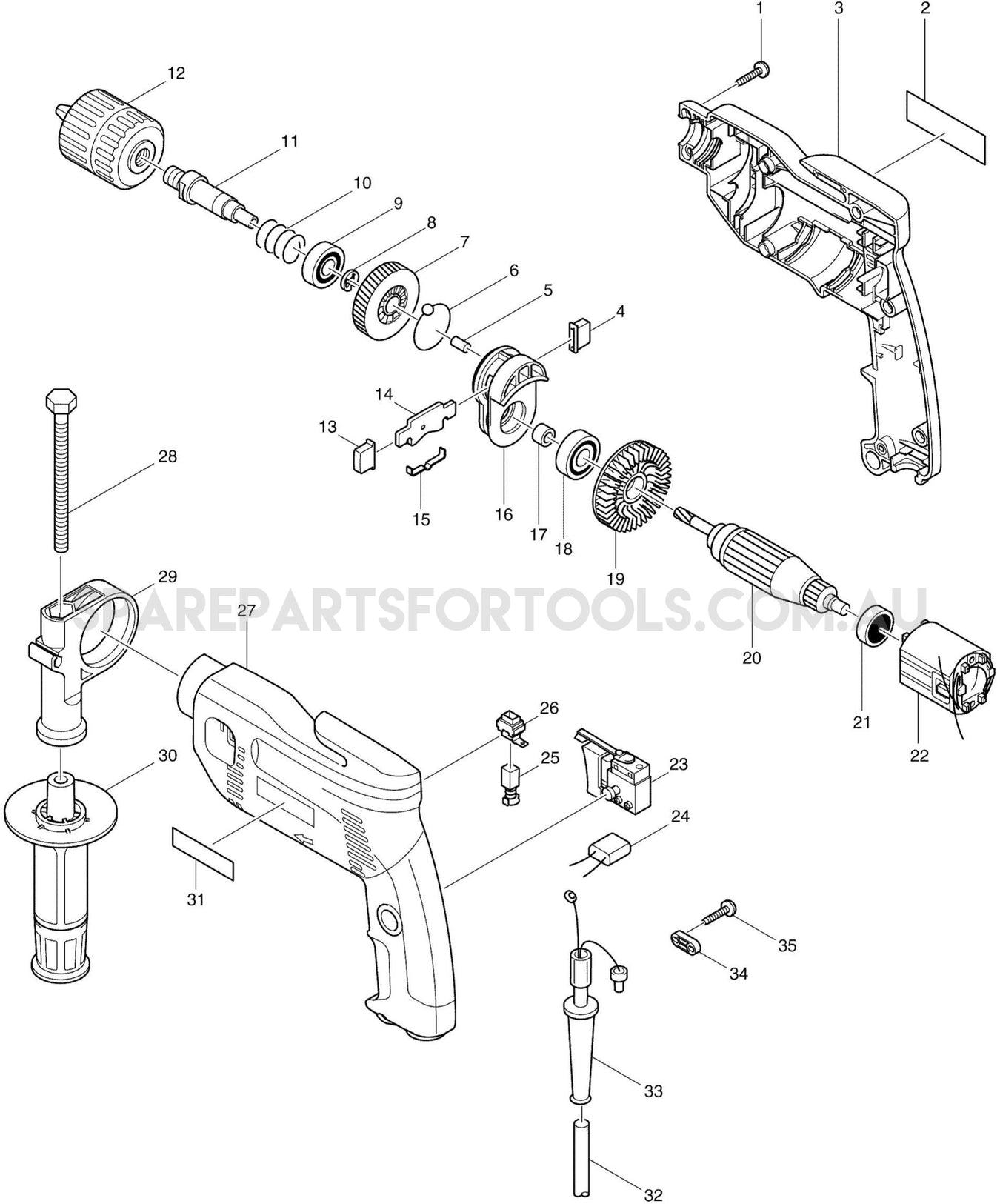 Makita 8451 Spare Parts