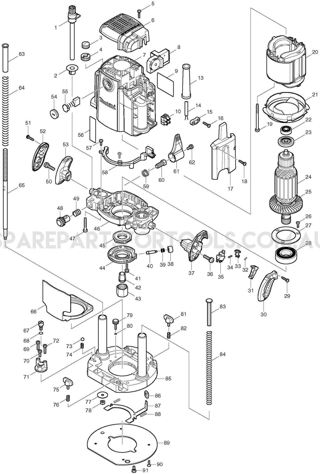 Makita RP2301FC Spare Parts