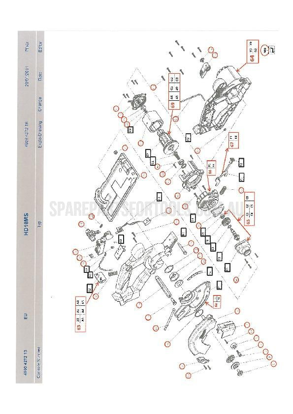 Milwaukee HD18MS Spare Parts