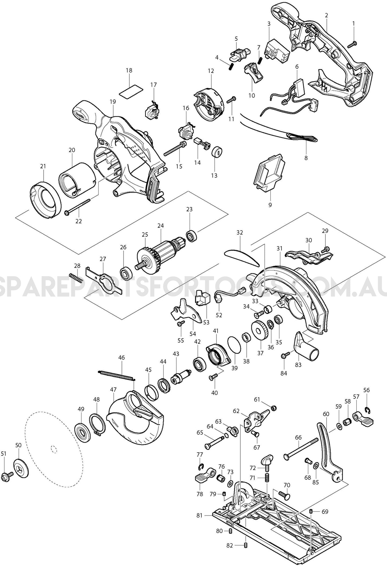 Makita DSS610Z Spare Parts