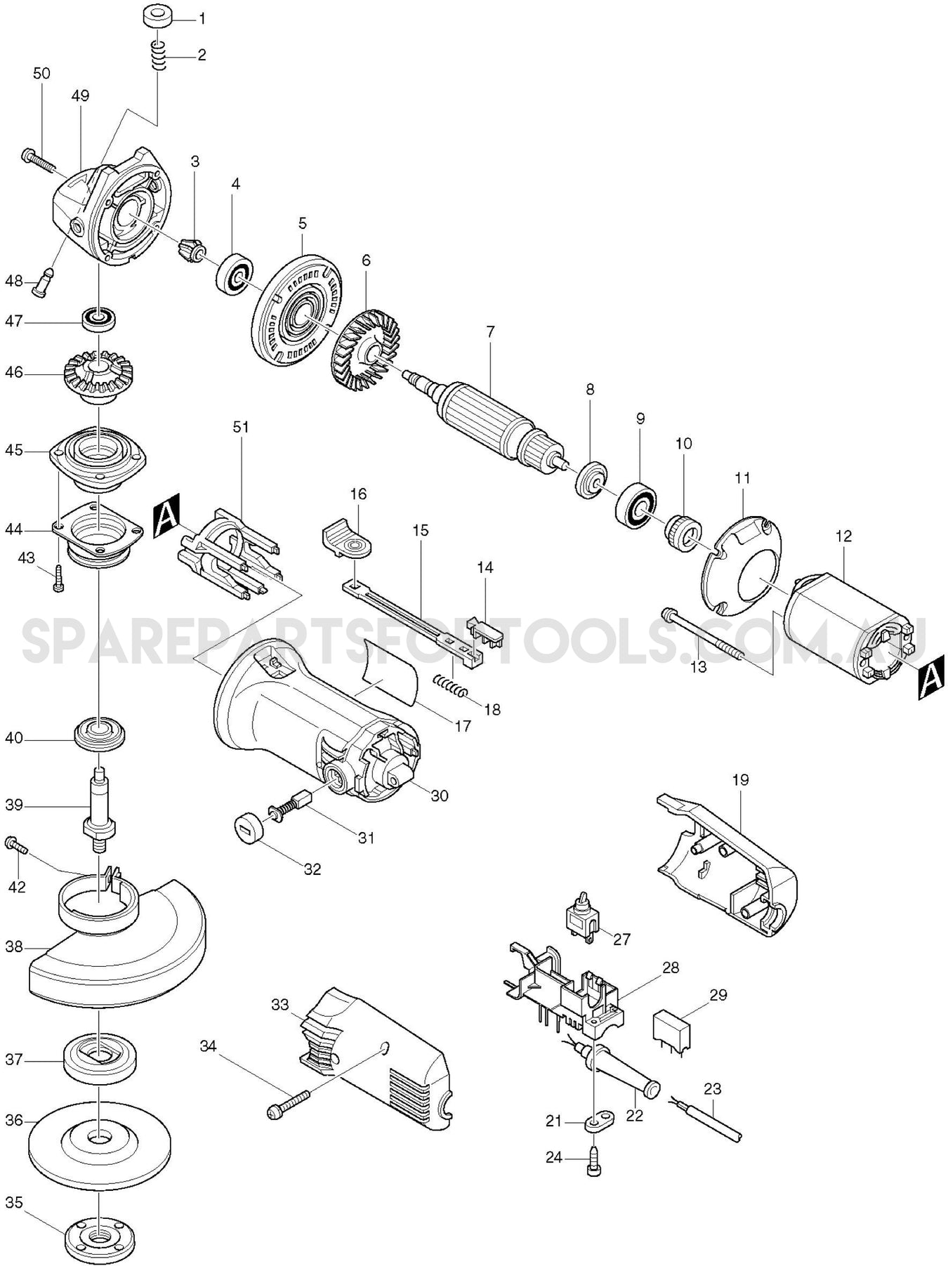 Makita 9542 Spare Parts