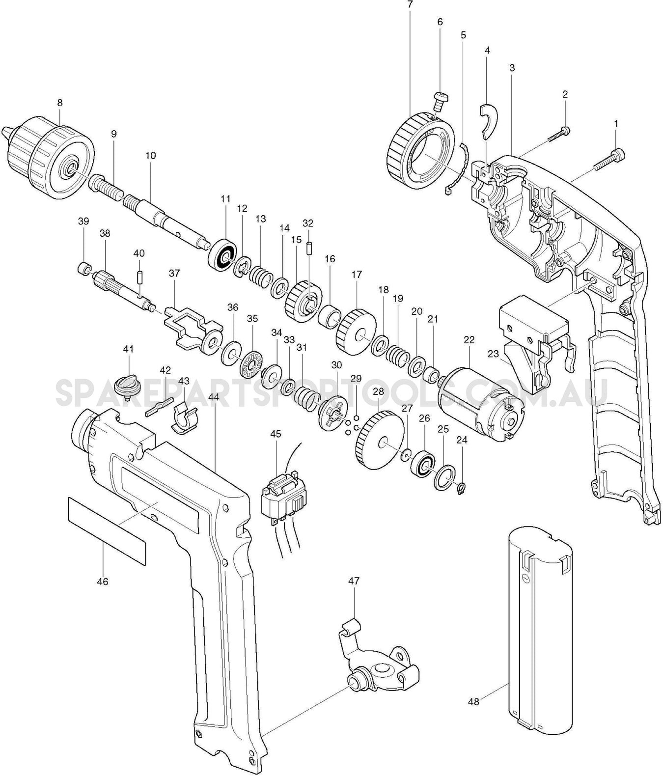 Makita 6095D Spare Parts