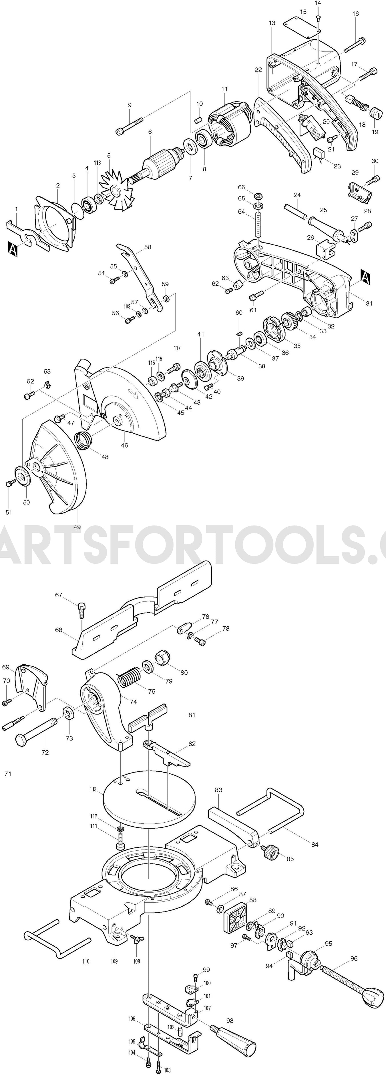 Makita LS1440 Spare Parts