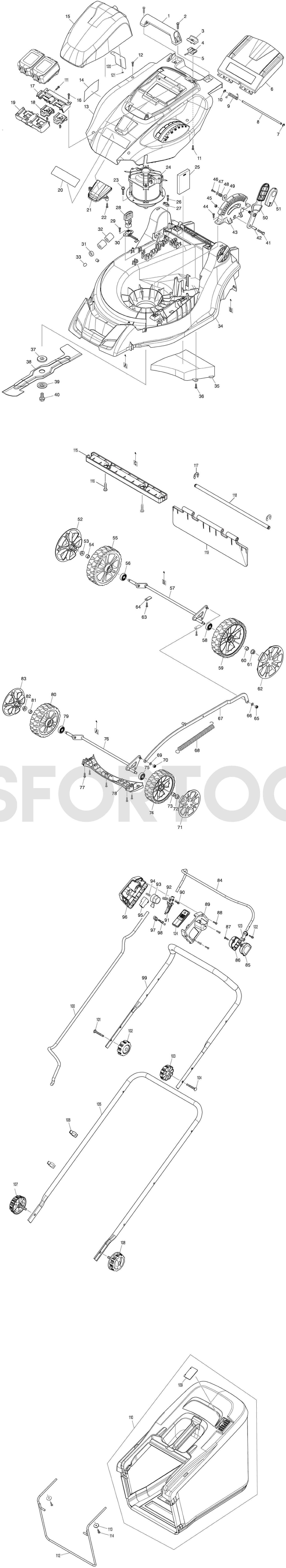 Makita DLM431Z Spare Parts