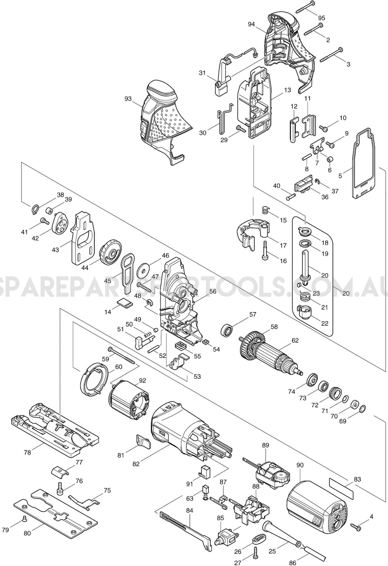 Makita 4351FCT Spare Parts