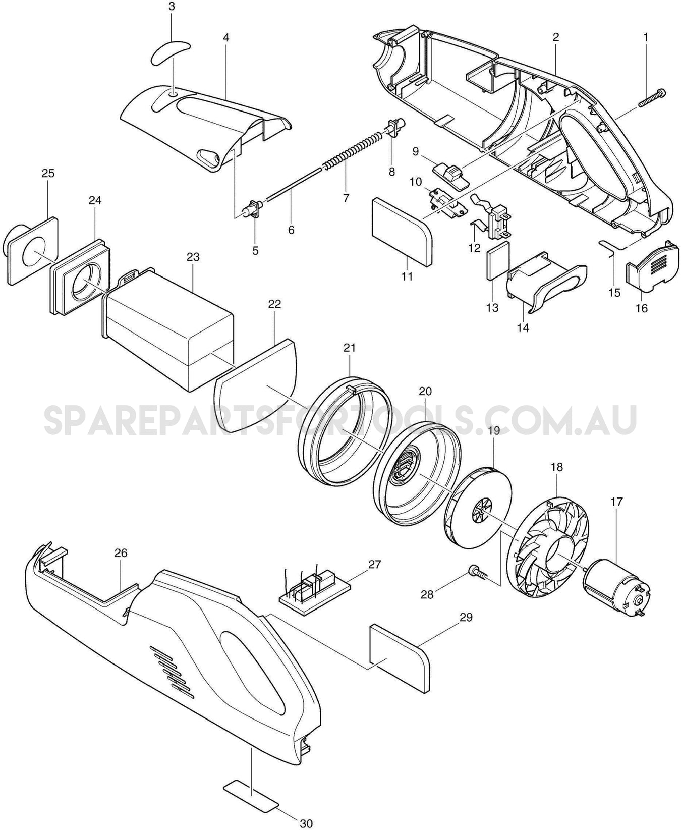 Makita 4073D Spare Parts