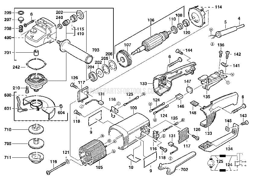 Milwaukee AG23-230 Spare Parts