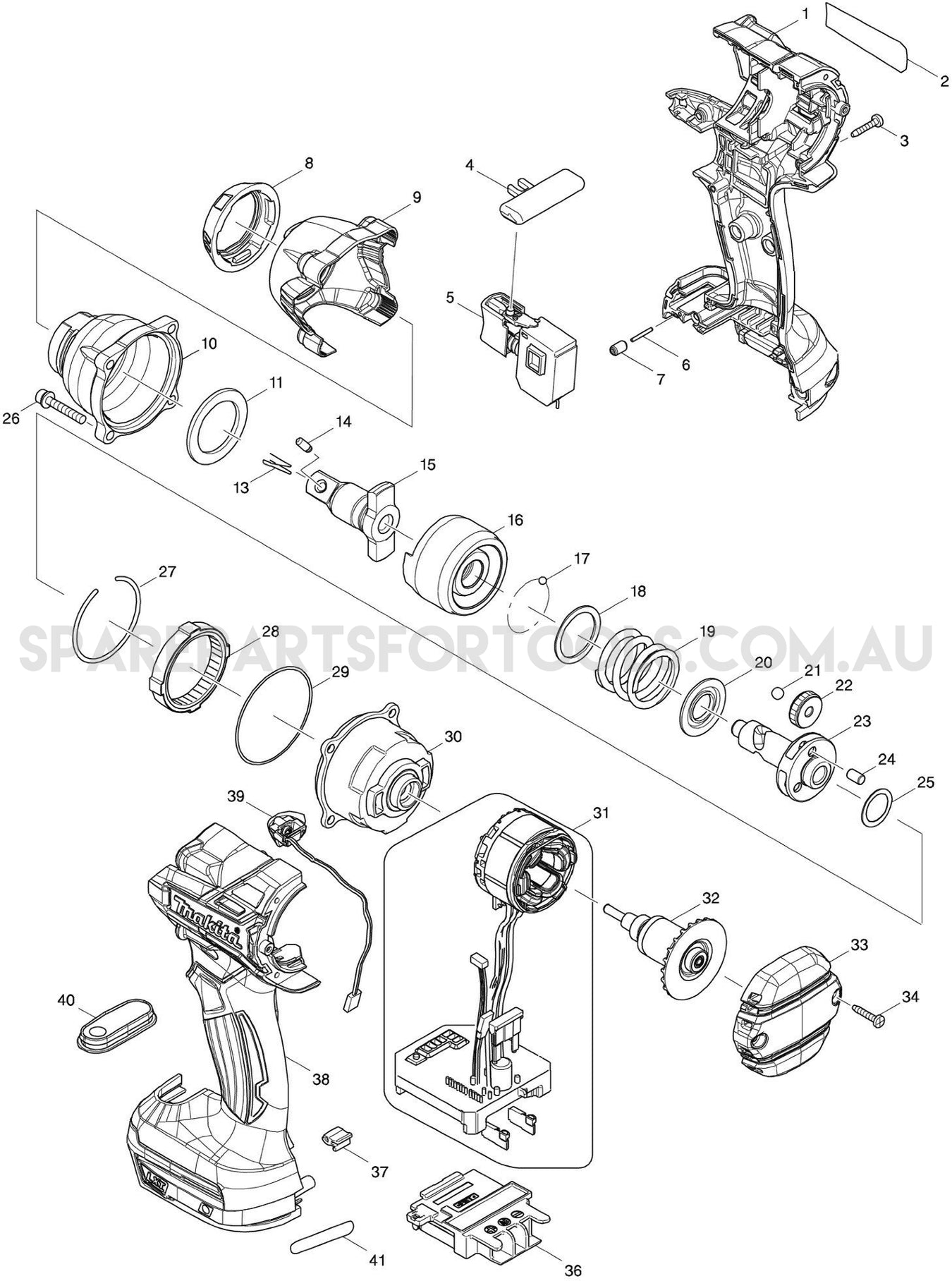 Makita DTW285Z Spare Parts