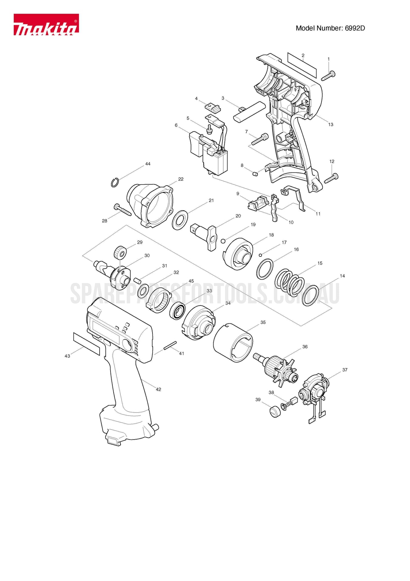 Makita 6992D Spare Parts