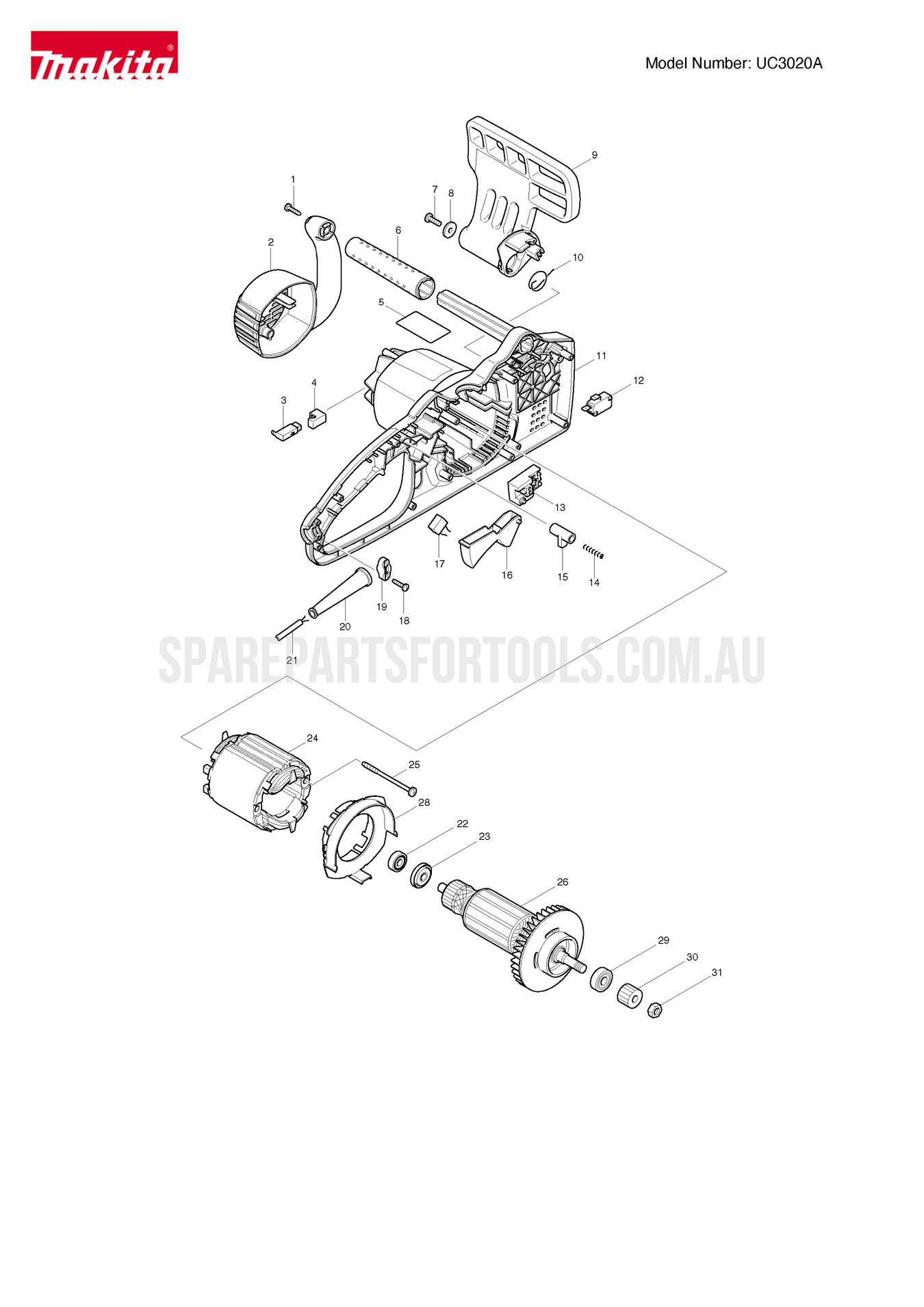 Makita UC3020A Spare Parts