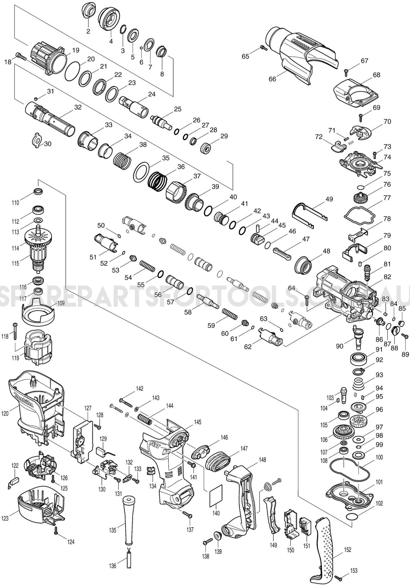 Makita HR3210C Spare Parts