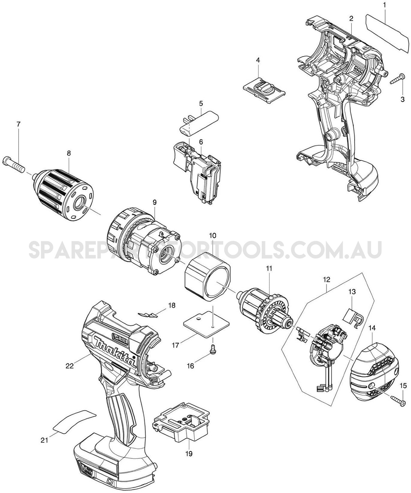 Makita DDF482Z Spare Parts