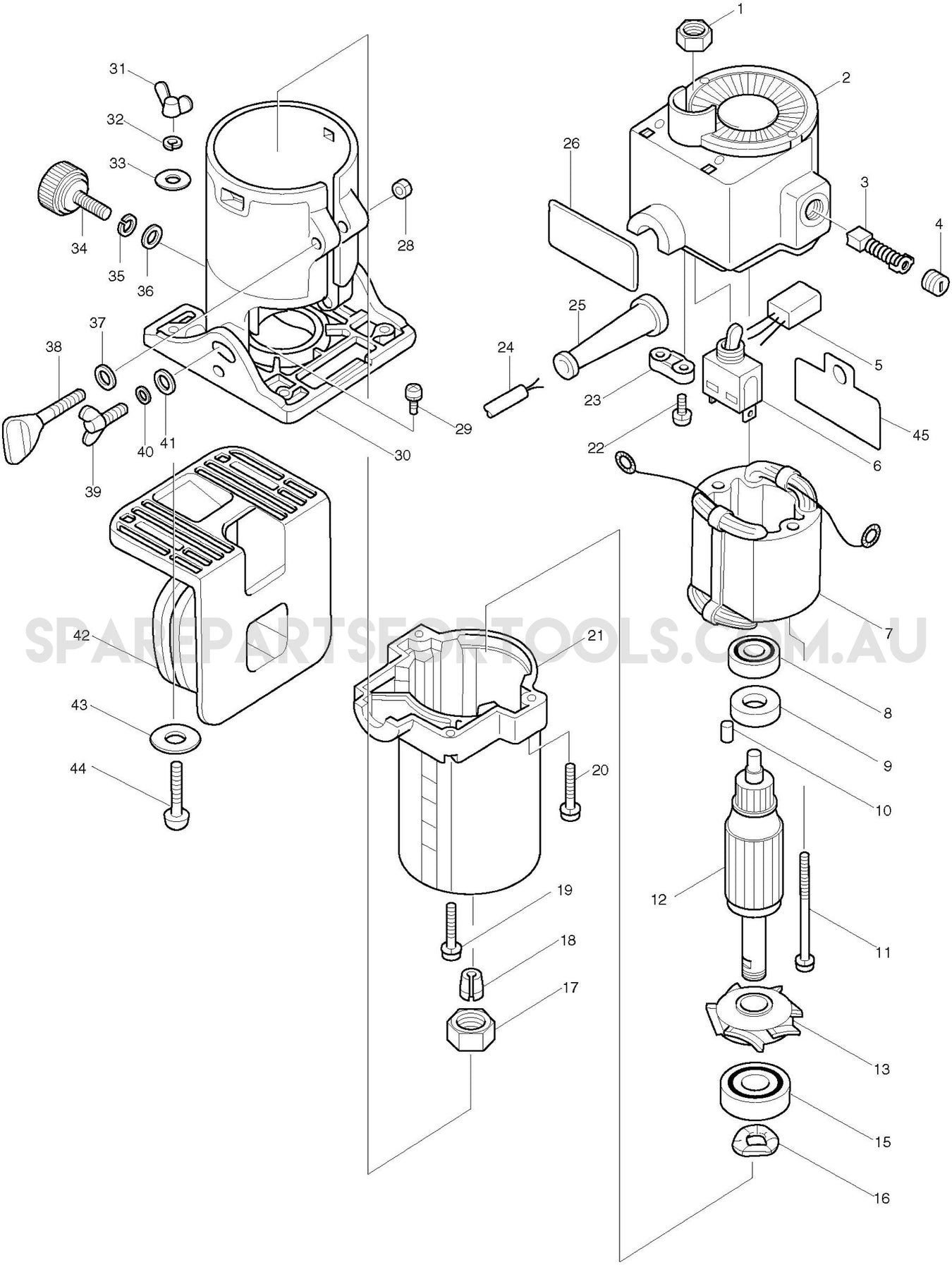 Makita 3702B Spare Parts