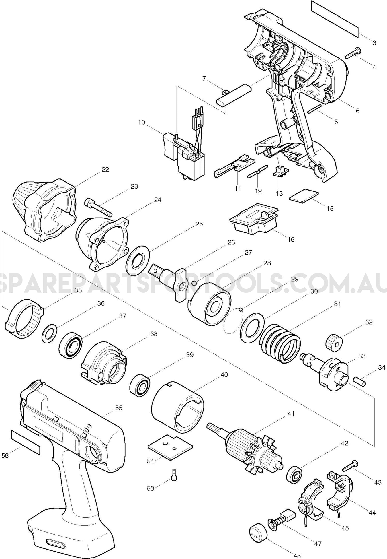 Makita BTW200 Spare Parts