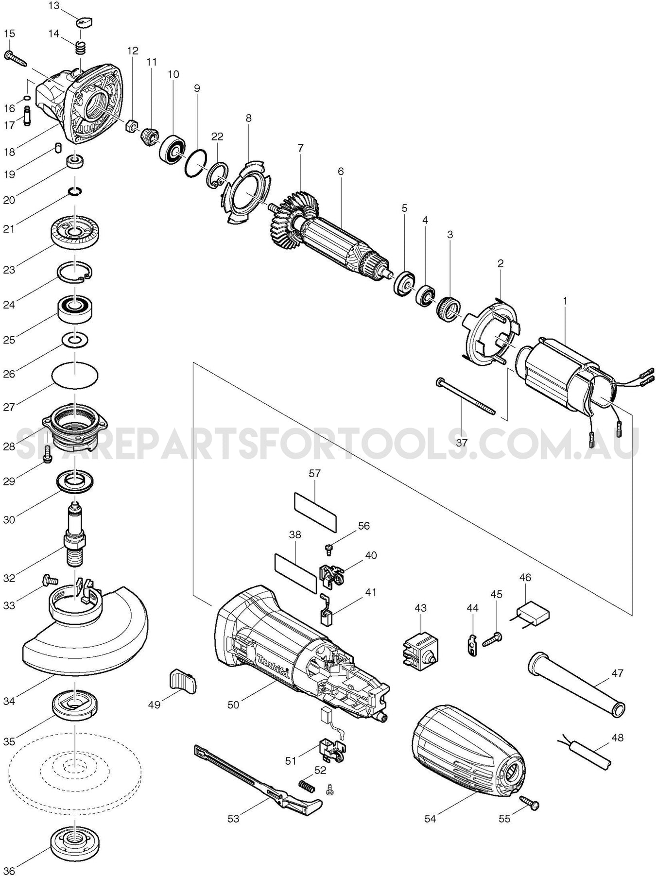 Makita GA5030 Spare Parts