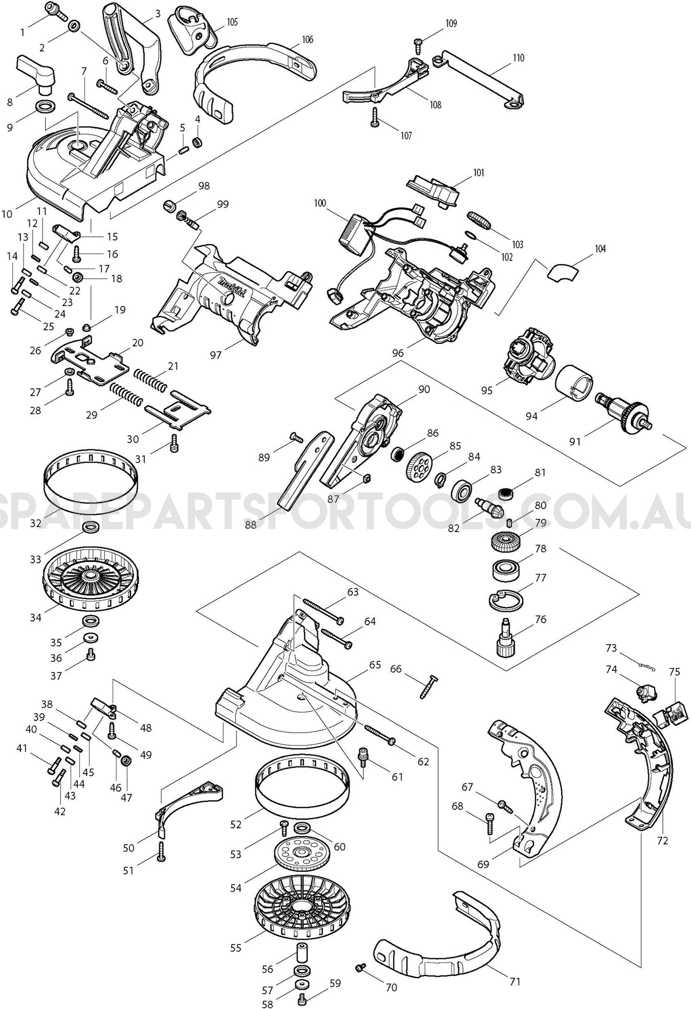 Makita DPB180Z Spare Parts