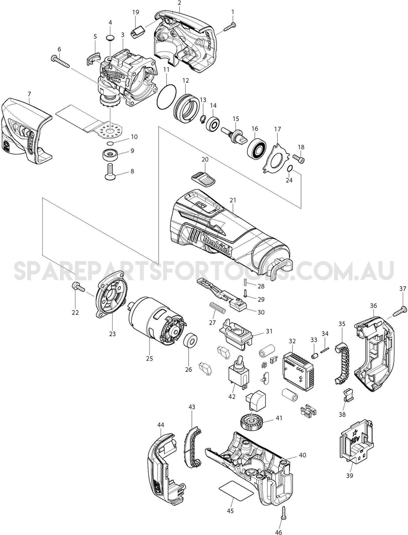 Makita DTM50Z Spare Parts