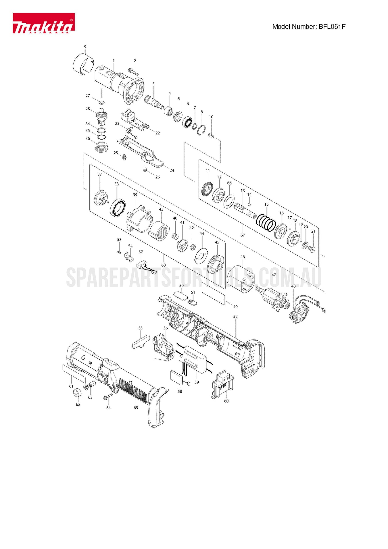Makita BFL061F Spare Parts