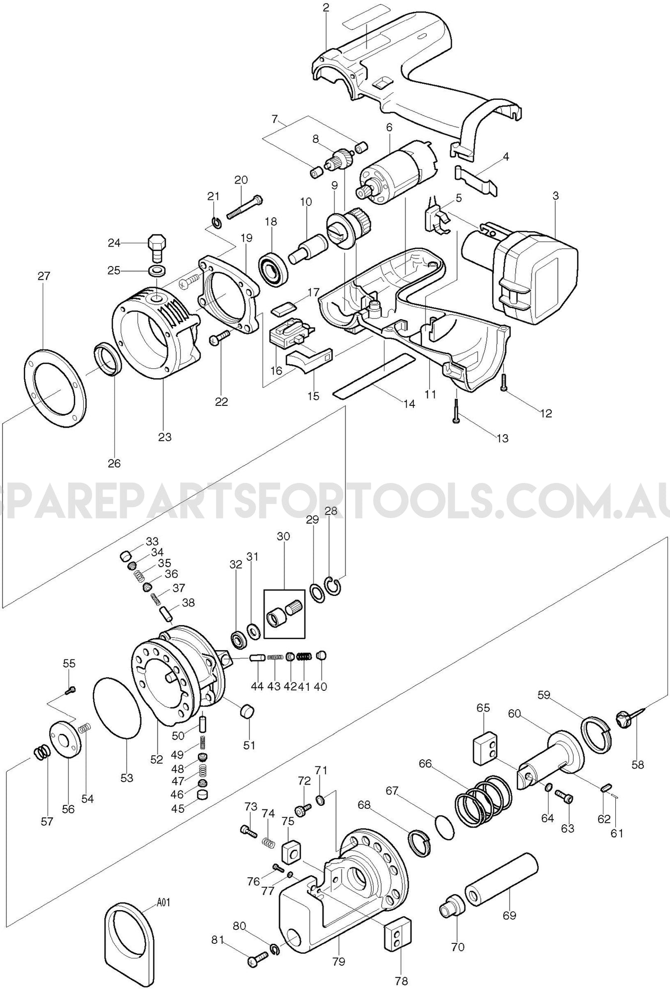 Makita SC130D Spare Parts