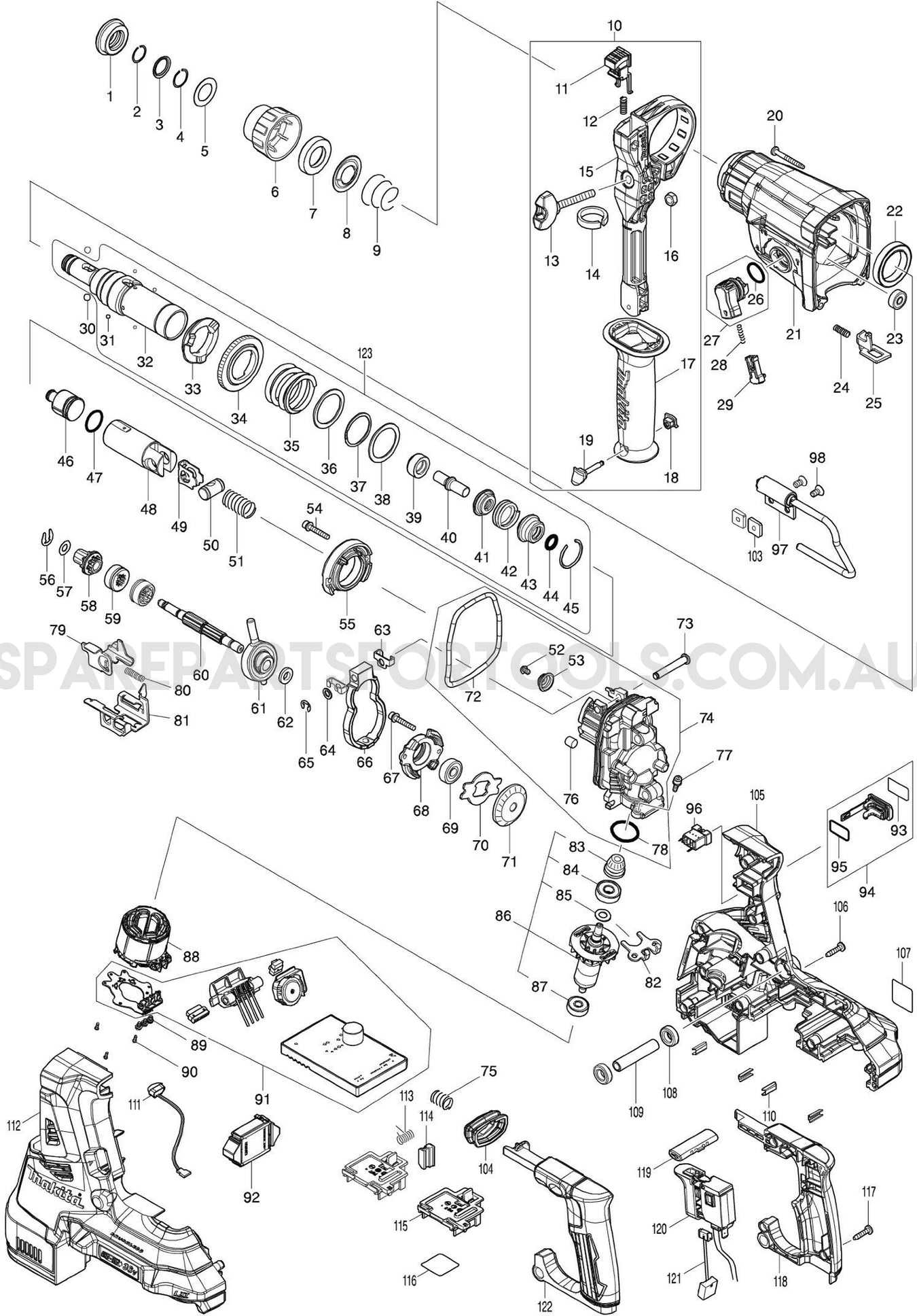 Makita DHR282ZJ Spare Parts
