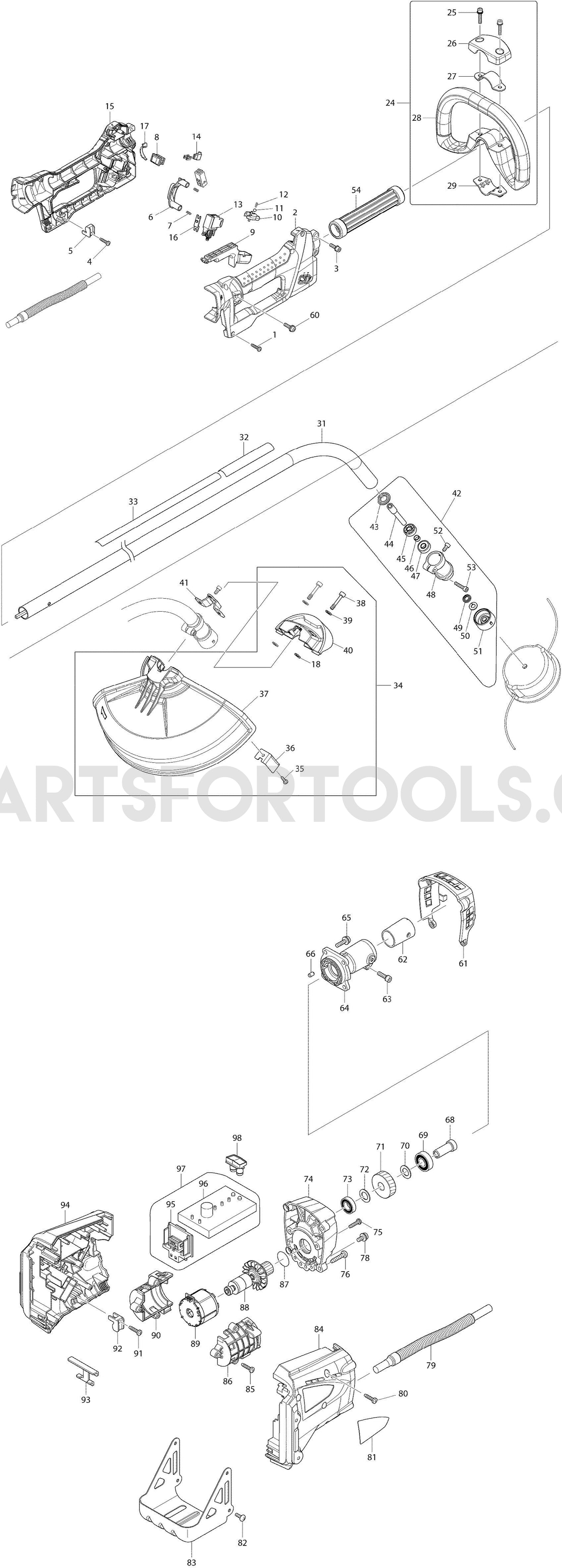 Makita UR360D Spare Parts