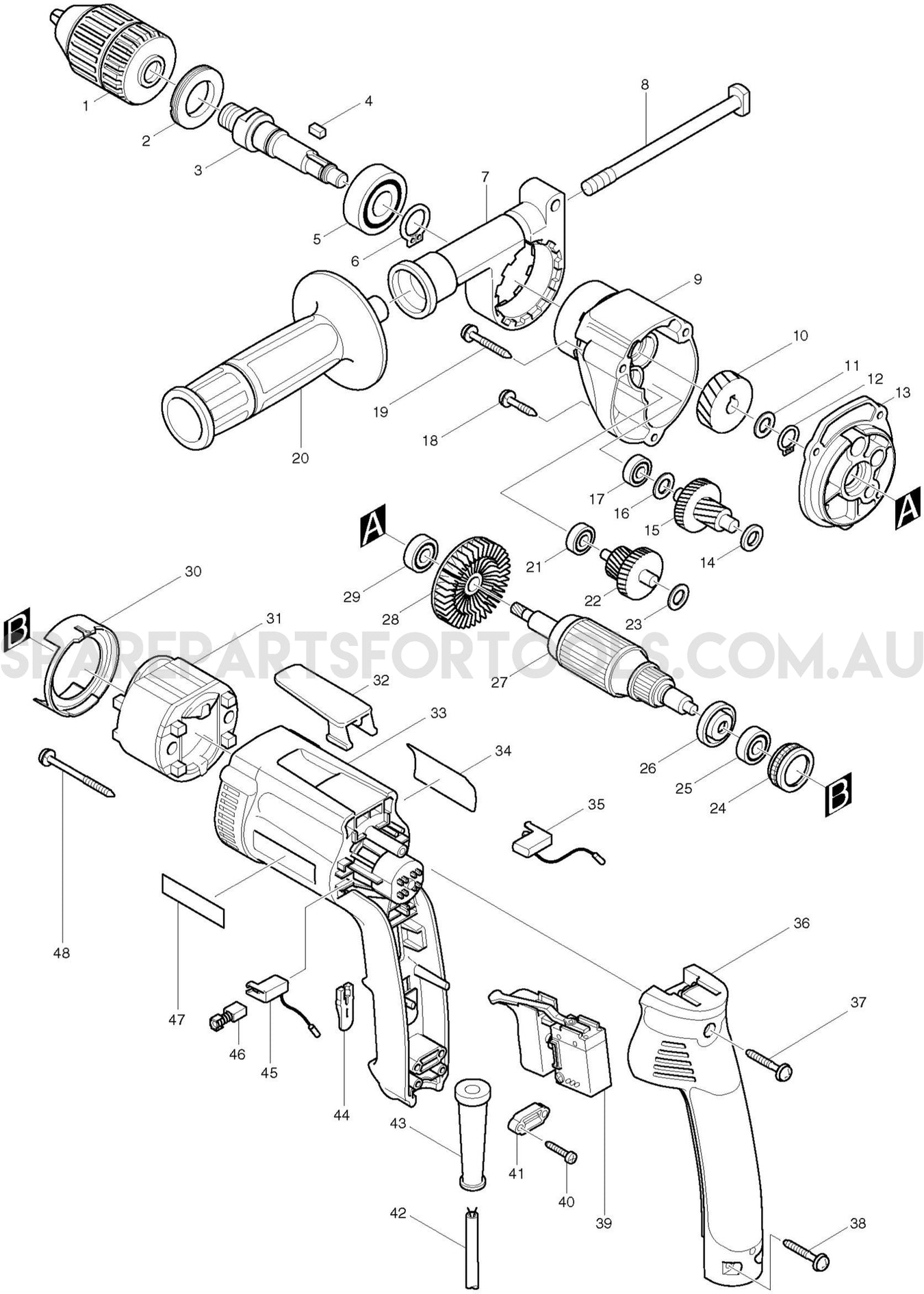 Makita DP4003 Spare Parts