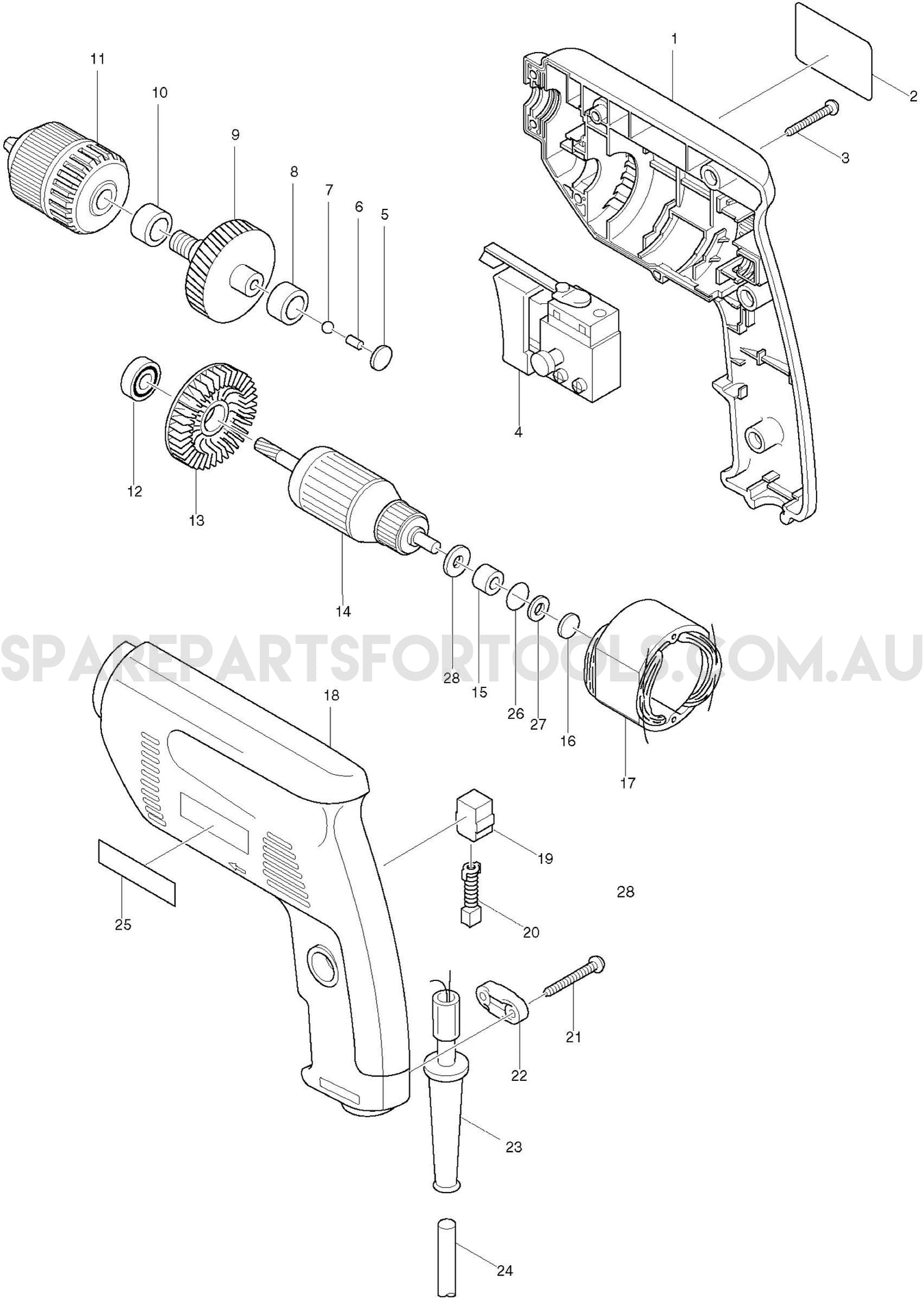 Makita 6410 Spare Parts