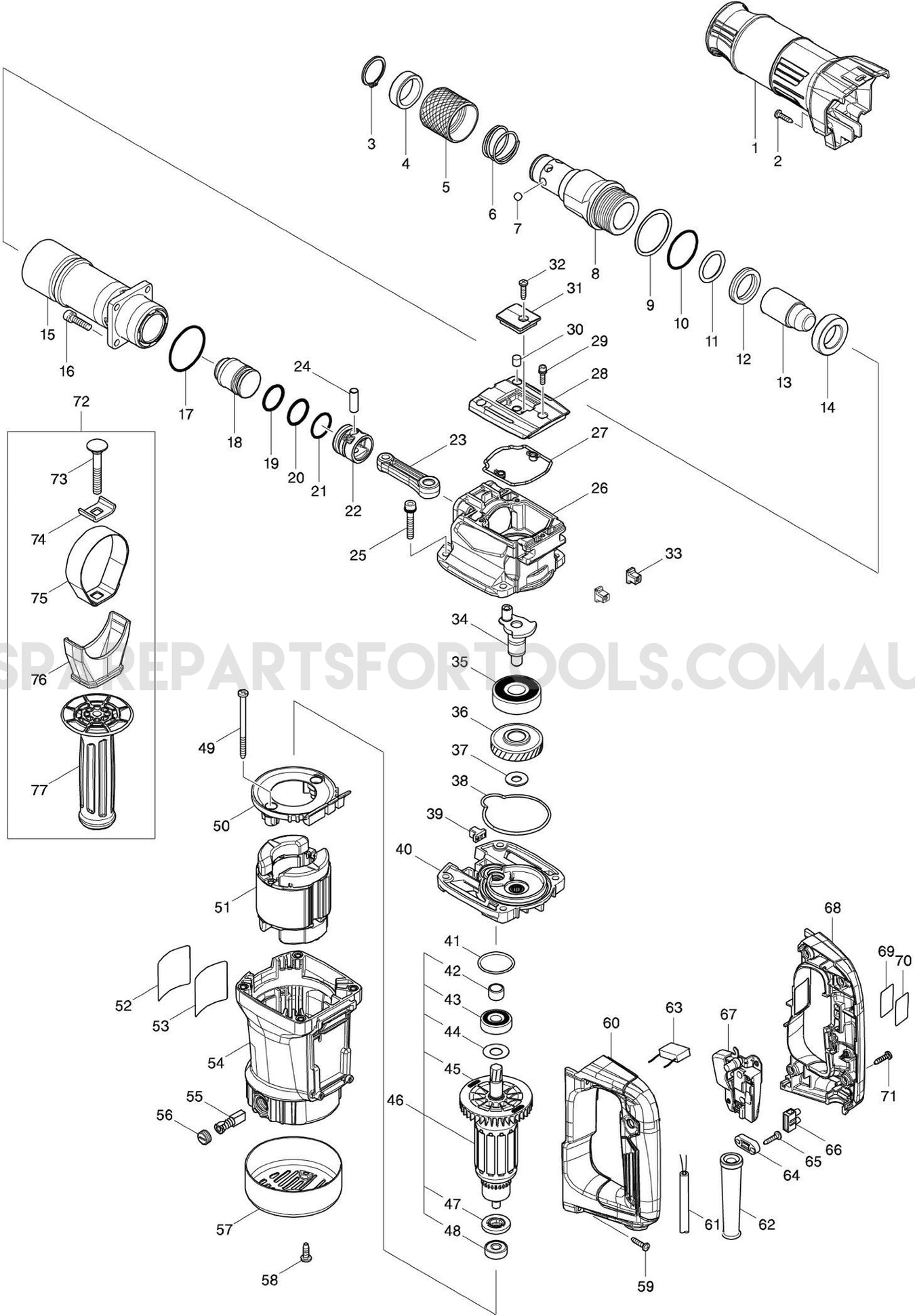 Makita M8600G Spare Parts