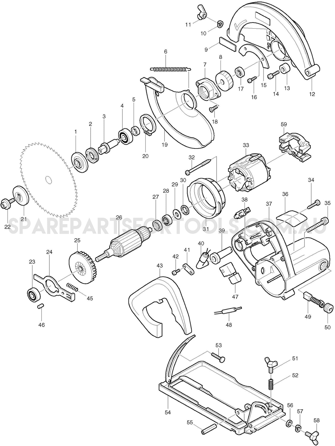 Makita 5806B Spare Parts