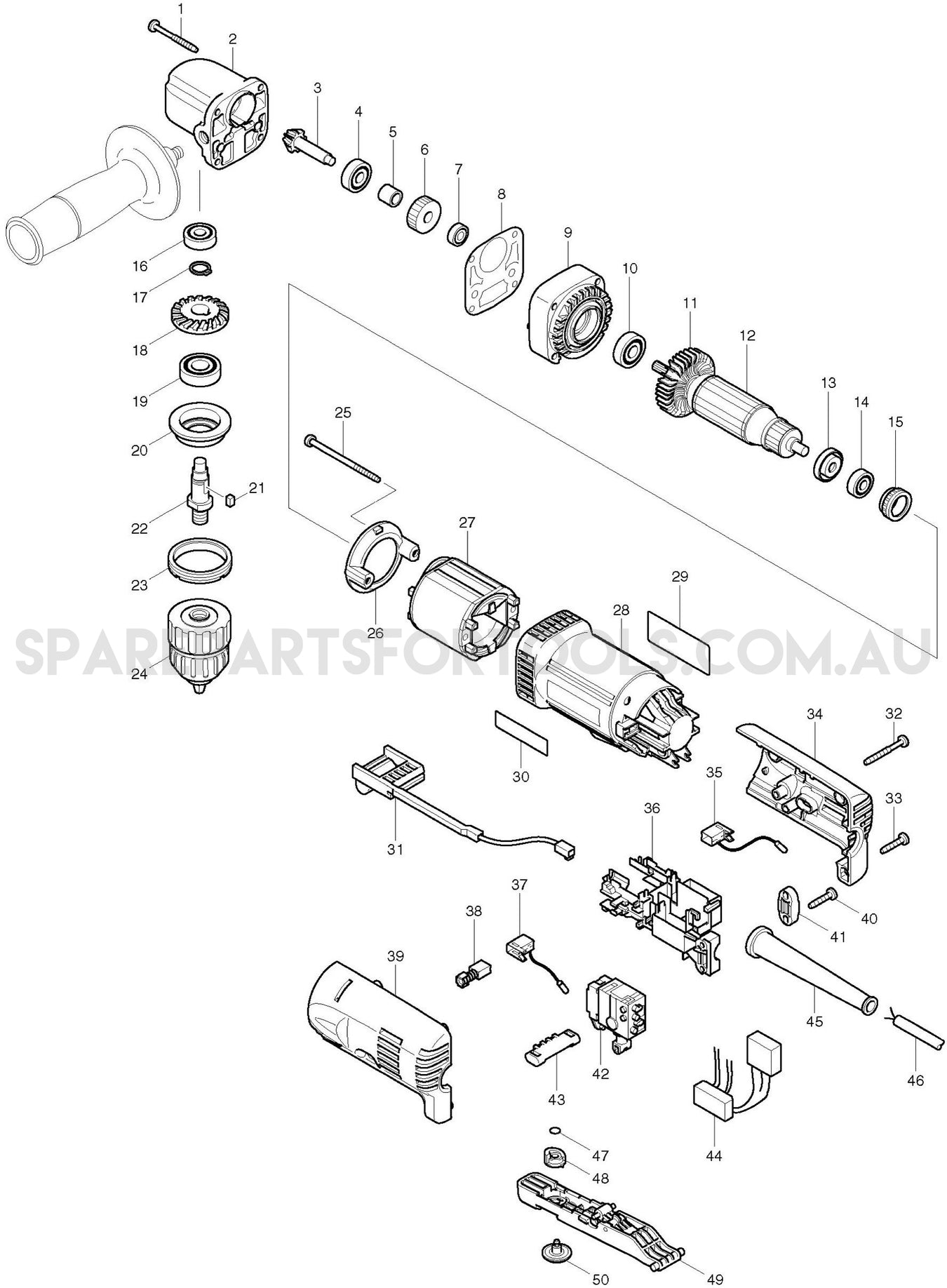 Makita DA3011F Spare Parts