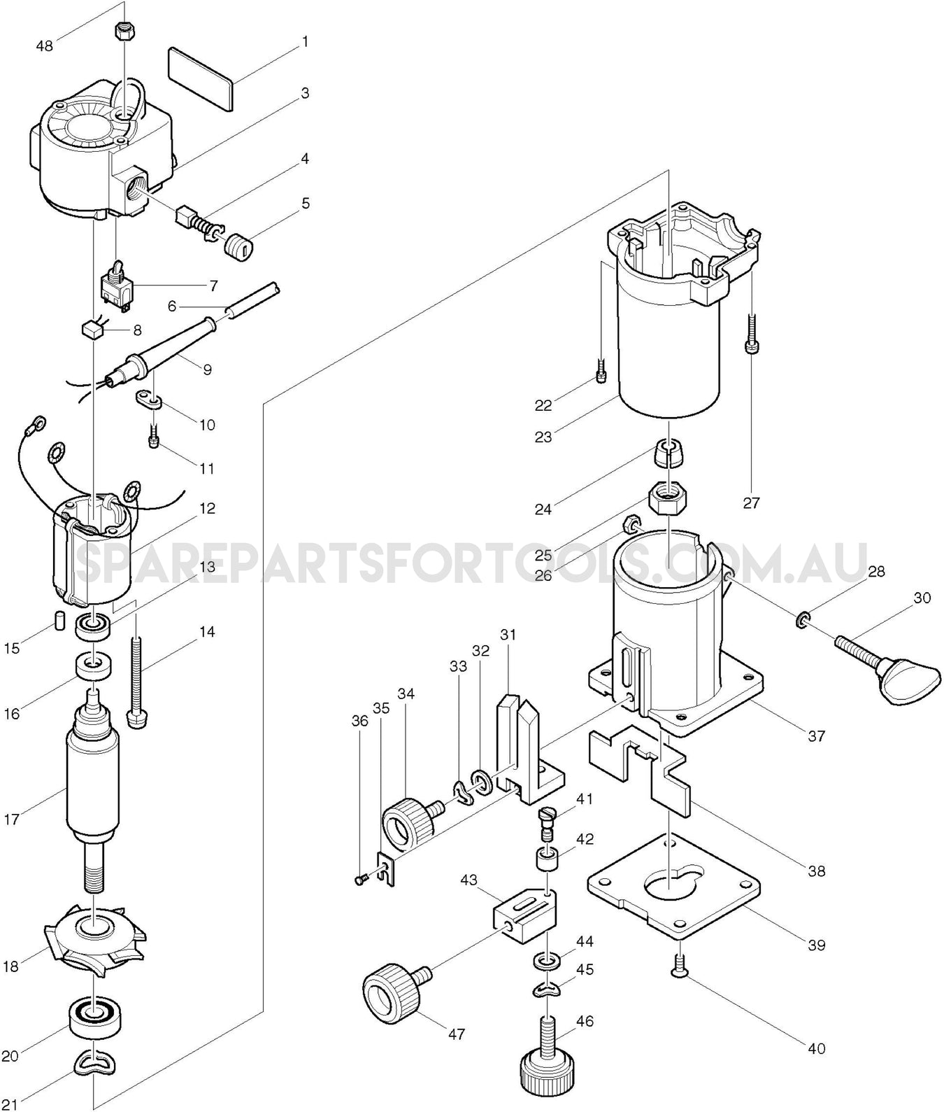 Makita 3700B Spare Parts