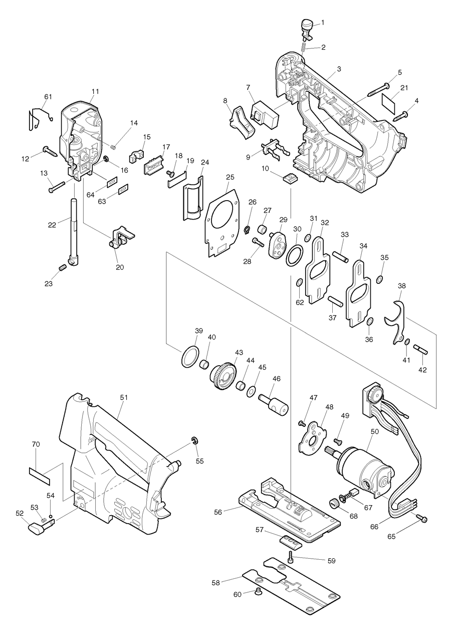 Makita 4333D Spare Parts
