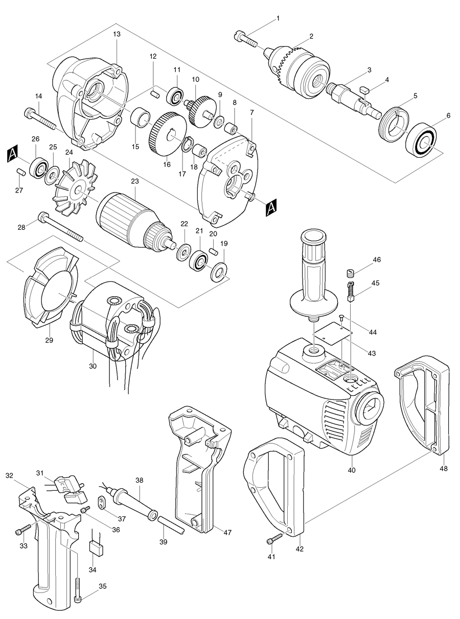 Makita 6013BR Spare Parts