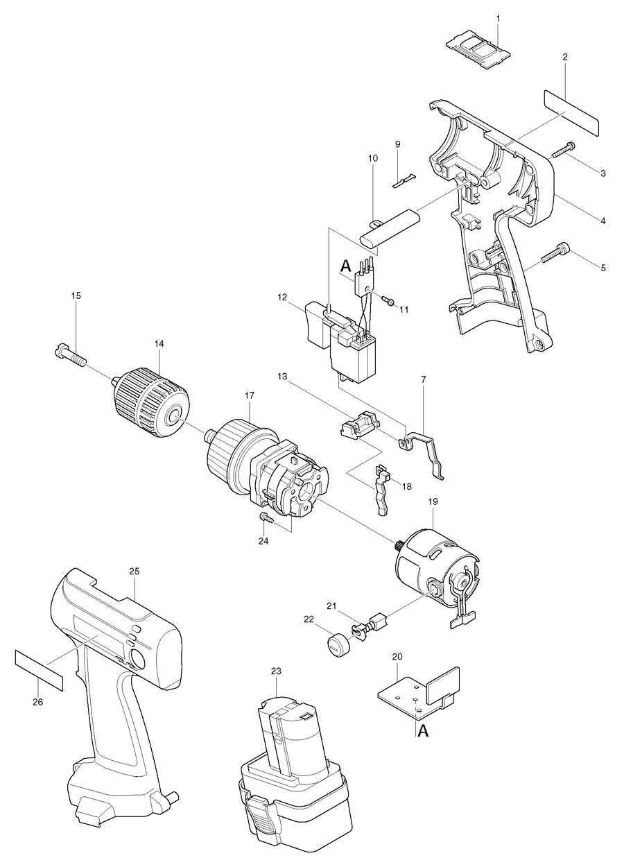 Makita 6204D Spare Parts