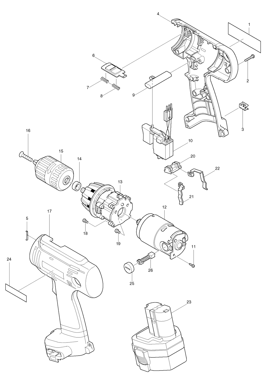 Makita 6313D Spare Parts