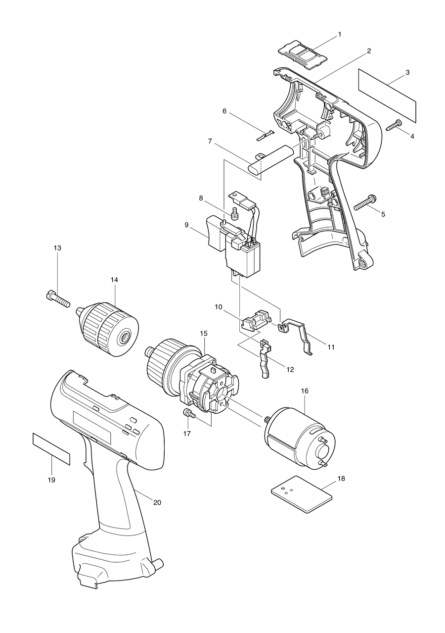 Makita 6327D Spare Parts