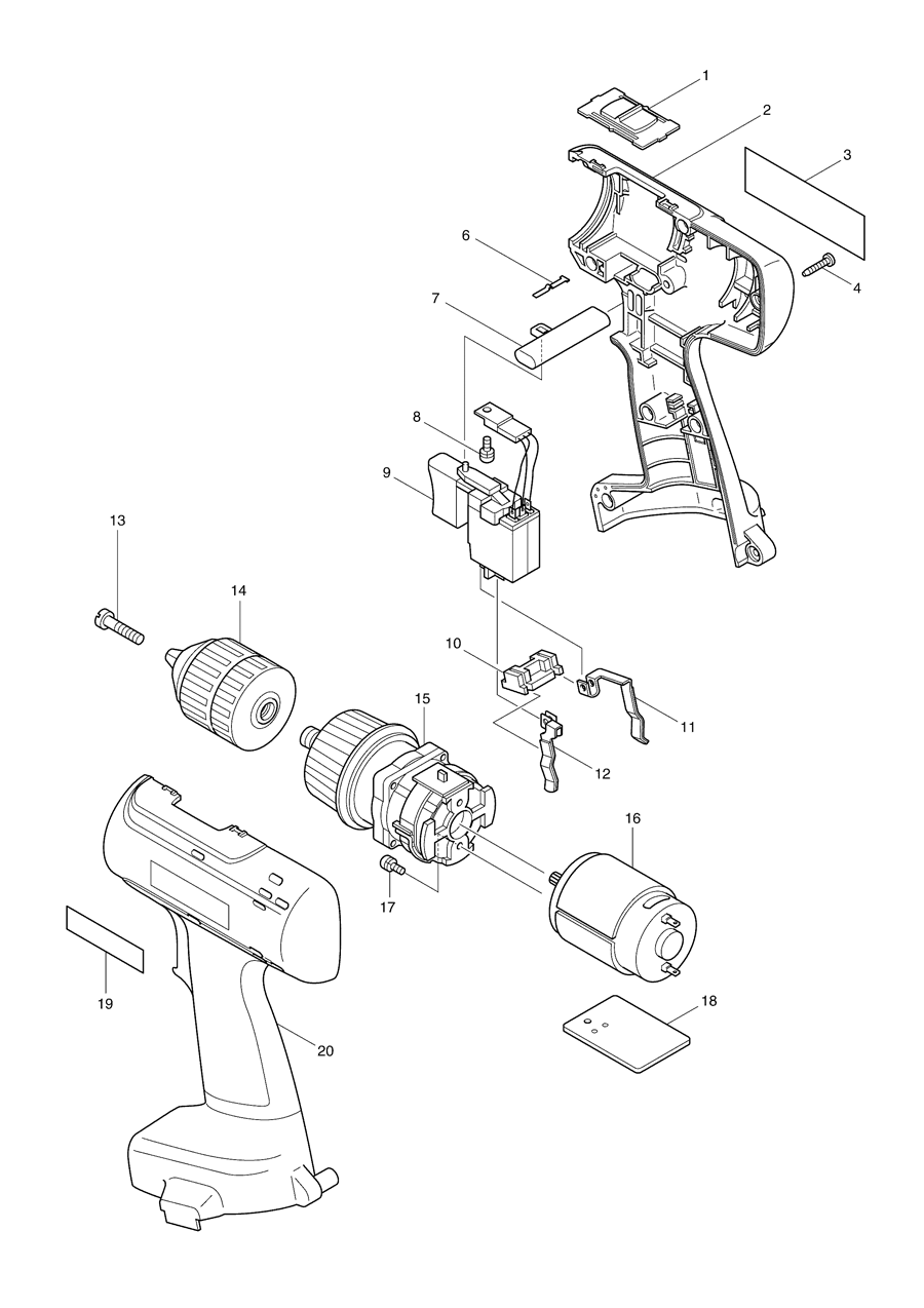 Makita 6328D Spare Parts