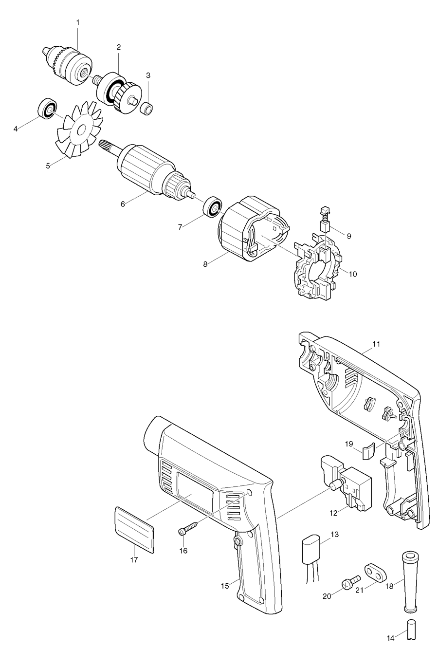 Makita 6501 Spare Parts