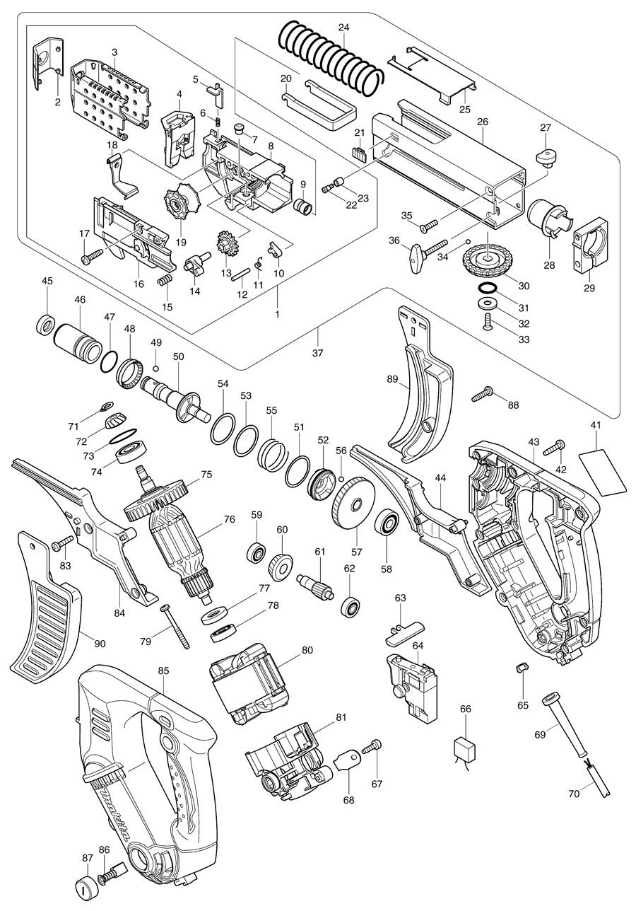 Makita 6846 Spare Parts