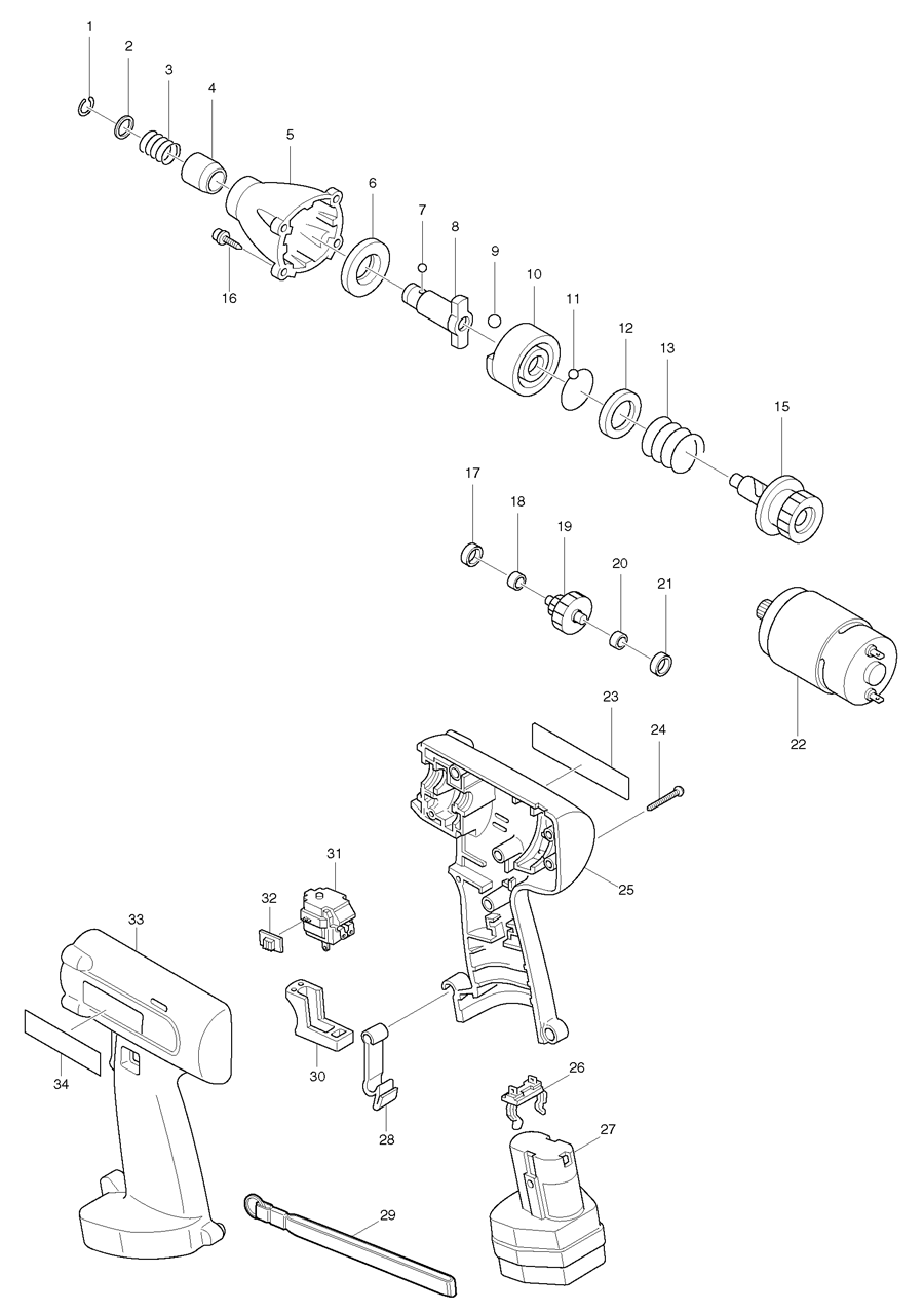 Makita 6913D Spare Parts
