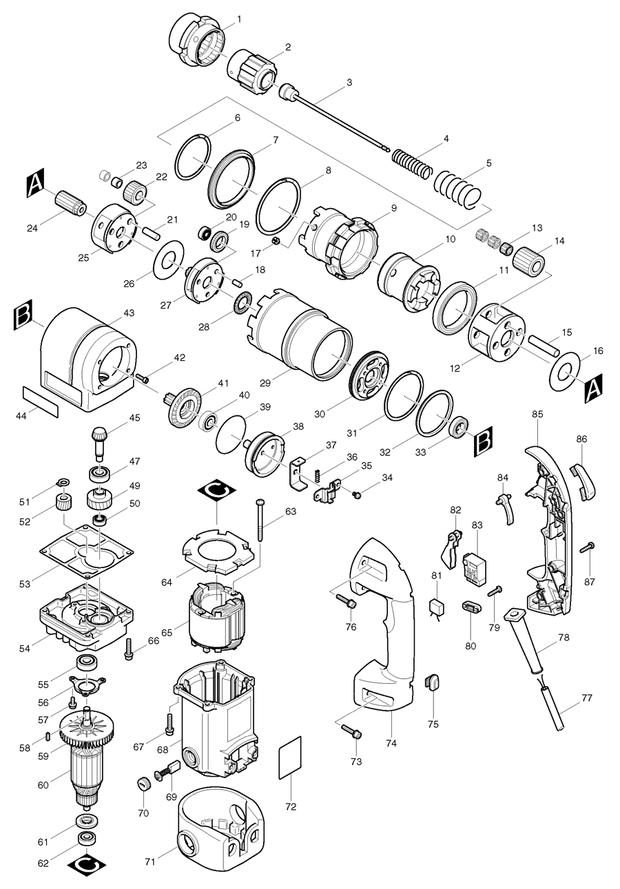 Makita 6924N Spare Parts
